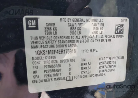 2014 GMC Yukon Xl 1500 Denali from USA, damaged, VIN 1GKS1MEF4ER175918